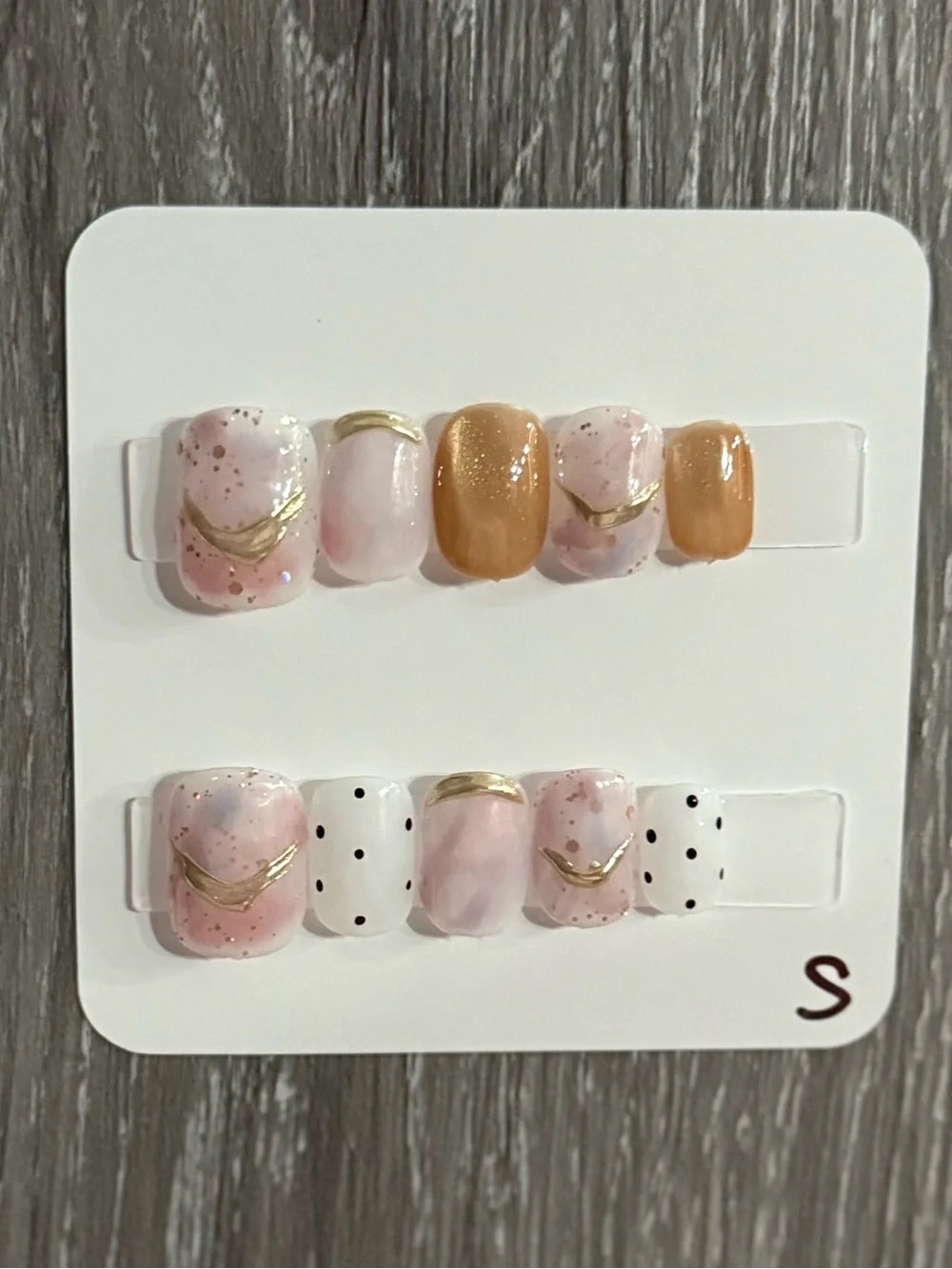 Hearth & Hand Pink, White & Gold Press-On Nail Set